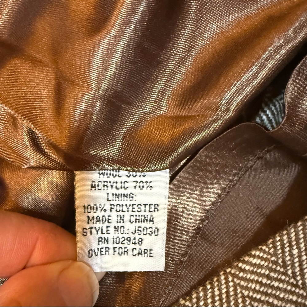 Tulle NWT Brown Herringbone Mini Skirt Large Preppy Academia - Picture 4 of 9